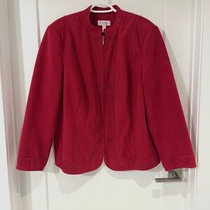 Elegant Red Women's Plus Blazer